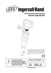 Ingersoll Rand IR12PV Guide D'opération