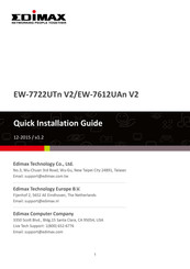 Edimax EW-7612UAn V2 Guide D'installation Rapide