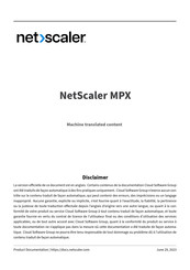 Citrix NetScaler MPX 24100 Mode D'emploi