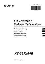 Sony FD Trinitron KV-29FX64B Mode D'emploi