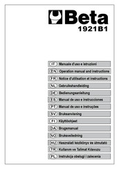 Beta 1921B1 Notice D'utilisation Et Instructions