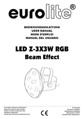 EuroLite LED Z-3X3W RGB Mode D'emploi