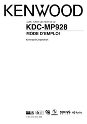 Kenwood KDC-MP928 Mode D'emploi