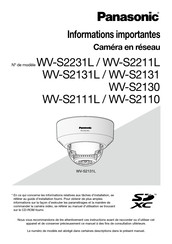 Panasonic WV-S2111L Informations Importantes