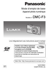 Panasonic Lumix DMC-F3 Mode D'emploi De Base