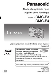 Panasonic Lumix DMC-F4 Mode D'emploi De Base