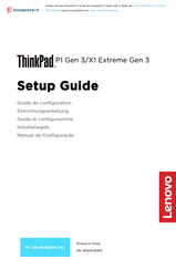Lenovo ThinkPad X1 Extreme 20TK000HIX Guide De Configuration