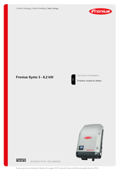 Fronius Symo 3 Instructions D'installation