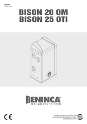 Beninca BISON 20 OM Manuel D'instructions