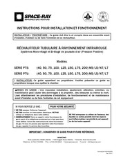 Space-Ray PTS 150 N7 Instructions D'installation Et Fonctionnement