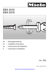Miele EBA 5570 Instructions D'installation