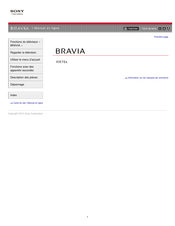 Sony Bravia HX70 Serie Manuel En Ligne