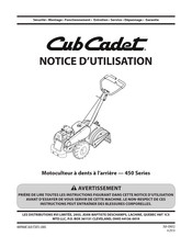 Cub Cadet 450 Serie Notice D'utilisation