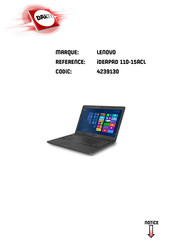 Lenovo IdeaPad 110-15ACL Guide De L'utilisateur