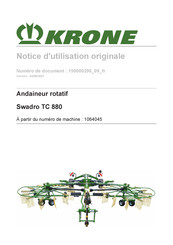 Krone Swadro TC 880 Notice D'utilisation Originale