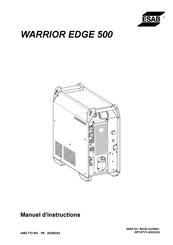 ESAB WARRIOR EDGE 500 Manuel D'instructions