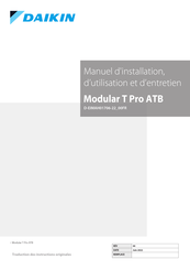 Daikin Modular T Pro ATB Manuel D'installation, D'utilisation Et D'entretien