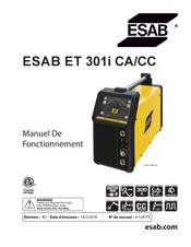 ESAB A-12858 AB Manuel De Fonctionnement