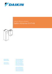 Daikin Altherma 3 H F+WEAVH16SU23DA6V Guide De Référence Utilisateur