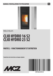 MCZ CLIO HYDRO 16 S2 Manuel D'installation Et D'utilisation