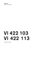 Gaggenau VI 422 103 Notice D'utilisation