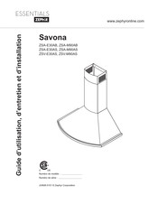 Zephyr Savona ZSA-E30AS Guide D'utilisation, D'entretien Et D'installation