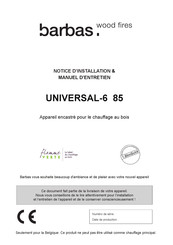 barbas UNIVERSAL-6 85 Notice D'installation Et D'entretien