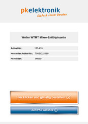Weller WTMT Traduction De La Notice Originale