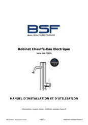 BAIN SANITAIRE FRANCE HW-TE33H Manuel D'installation Et D'utilisation
