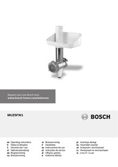 Bosch MUZ5FW1 Notice D'utilisation