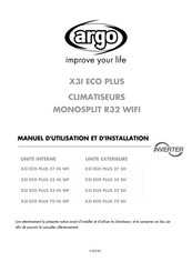 Argo X3I ECO PLUS 70 SH Manuel D'utilisation Et D'installation