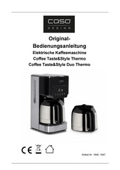 CASO DESIGN Coffee Taste&Style Thermo Mode D'emploi
