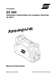 ESAB Renegade ES 300i Manuel D'instructions