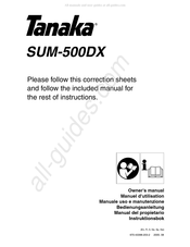 Tanaka SUM-500DX Manuel D'utilisation