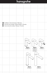 Hansgrohe Metris 31080 1 Série Instructions De Montage / Mode D'emploi / Garantie