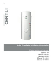 OERTLI OEnovia TD250 Notice D'installation, D'utilisation Et D'entretien
