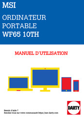 MSI WF65 10TH Serie Manuel D'utilisation