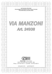 Gessi VIA MANZONI 24938 Mode D'emploi