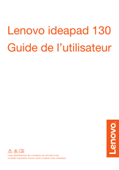Lenovo ideapad 130 Guide De L'utilisateur