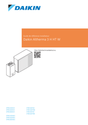 Daikin Altherma 3 H HT F+W ETBH16EF6V Guide De Référence Installateur