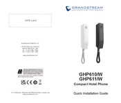 Grandstream GHP610W Guide D'installation Rapide