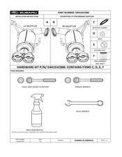 Subaru D441SVC000 Instructions D'installation