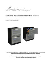 Mondovino Avantgarde MVBD45DFS Manuel D'instructions