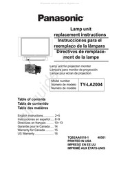Panasonic TY-LA2004 Guide De Remplacement