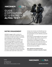 NIEDNER ALTRA TEST CDHT1500SS Guide D'utilisation Et D'entretien