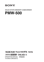 Sony PMW-500 Manuel D'utilisation