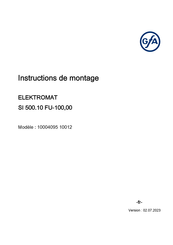 GFA ELEKTROMAT SI 500.10 FU-100,00 Instructions De Montage