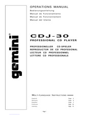 Gemini CDJ-30 Manuel De Fonctionnement