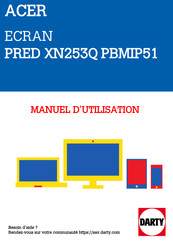 Acer PRED XN253Q PBMIP51 Guide De Démarrage Rapide