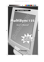 NEC MultiSync MS125 Mode D'emploi
